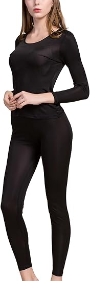 Marwa Clothing Women’s Silk Thermal Underwear Set | Mulberry Silk Long Johns & Cold Weather Base Layer