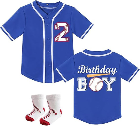 Toddler Boy Birthday Baseball Theme Shirt with Socks Kids Baseball Jerseys 1st 2nd 3rd 4 Year Old Birthday Outfits 4.6 4.6 out of 5 stars    2 ratings