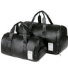 Marwa Clothing Premium Leather Travel Duffel Bag with Shoe Compartment – Waterproof Weekender & Carry-On Overnight Bag for Men & Women – Black
