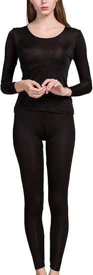 Marwa Clothing Women’s Silk Thermal Underwear Set | Mulberry Silk Long Johns & Cold Weather Base Layer