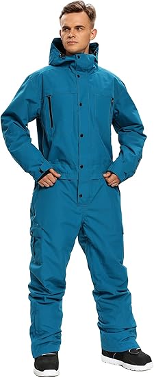 Marwa Clothing Men’s Waterproof One-Piece Snowsuit | Winter Ski Suit for Outdoor Sports