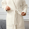 MH MYLUNE HOME Women’s Plush Robe – Ultra Soft Fuzzy Spa Bathrobe with Pockets | Cozy Calf-Length Loungewear
