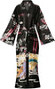Women’s Floral Satin Kimono Robe – Long Silky Bathrobe & Loungewear | Elegant Printed Sleepwear by Marwa Clothing