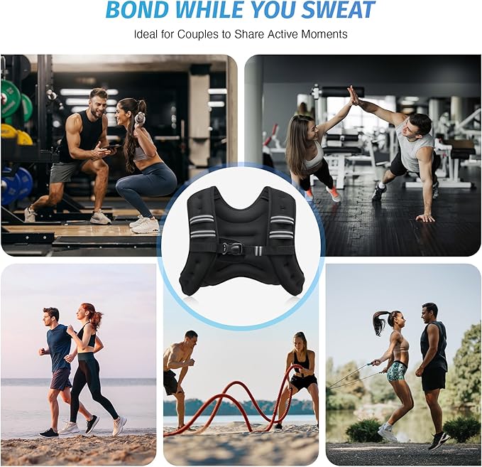 ZELUS Weighted Vest – Adjustable 6lb to 30lb with Reflective Stripe for Fitness & Training | Marwa Clothing